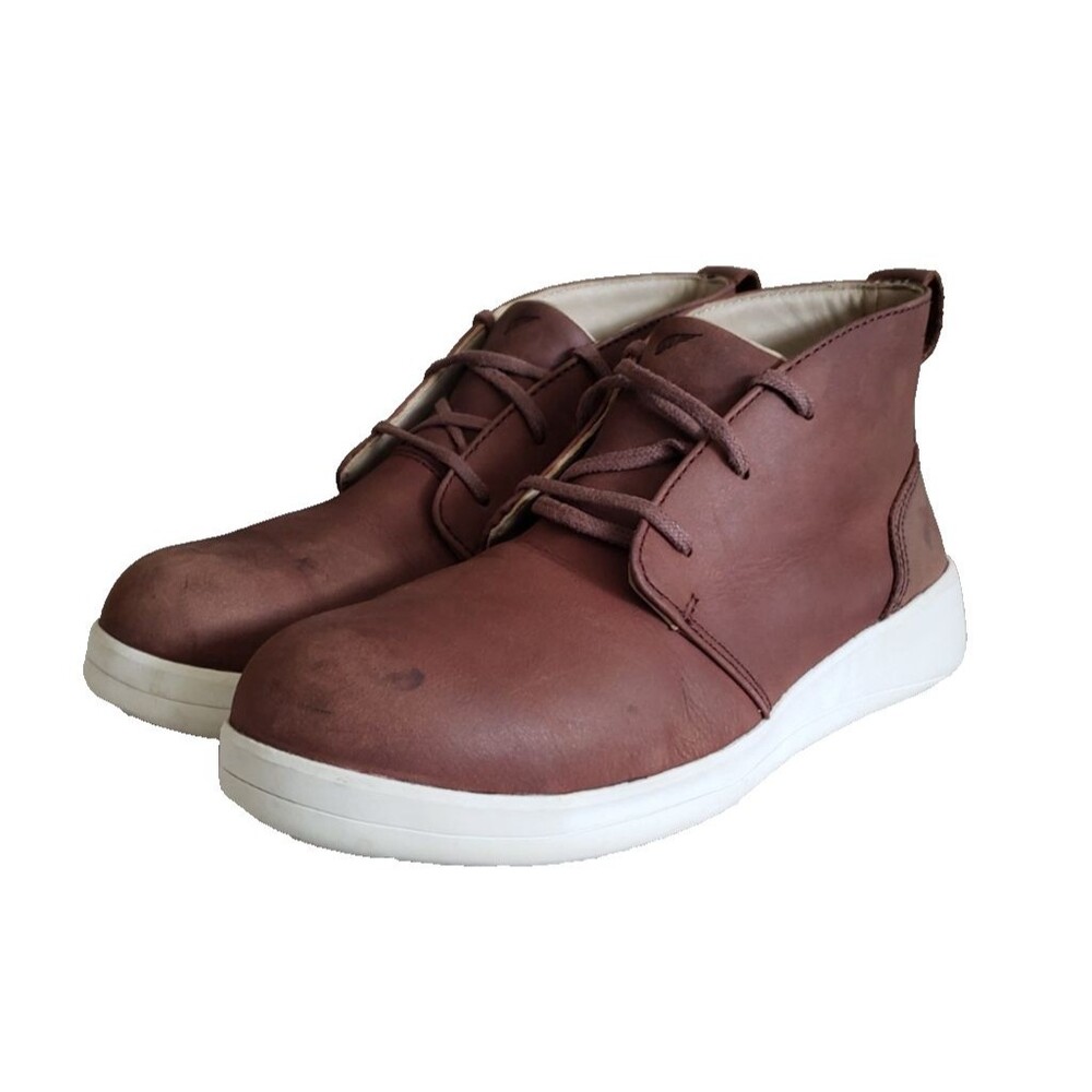 Red Wing Shoes Women's Work Shoes Sz 6.5 D Brown Leather Steel Toe Stain On Toe